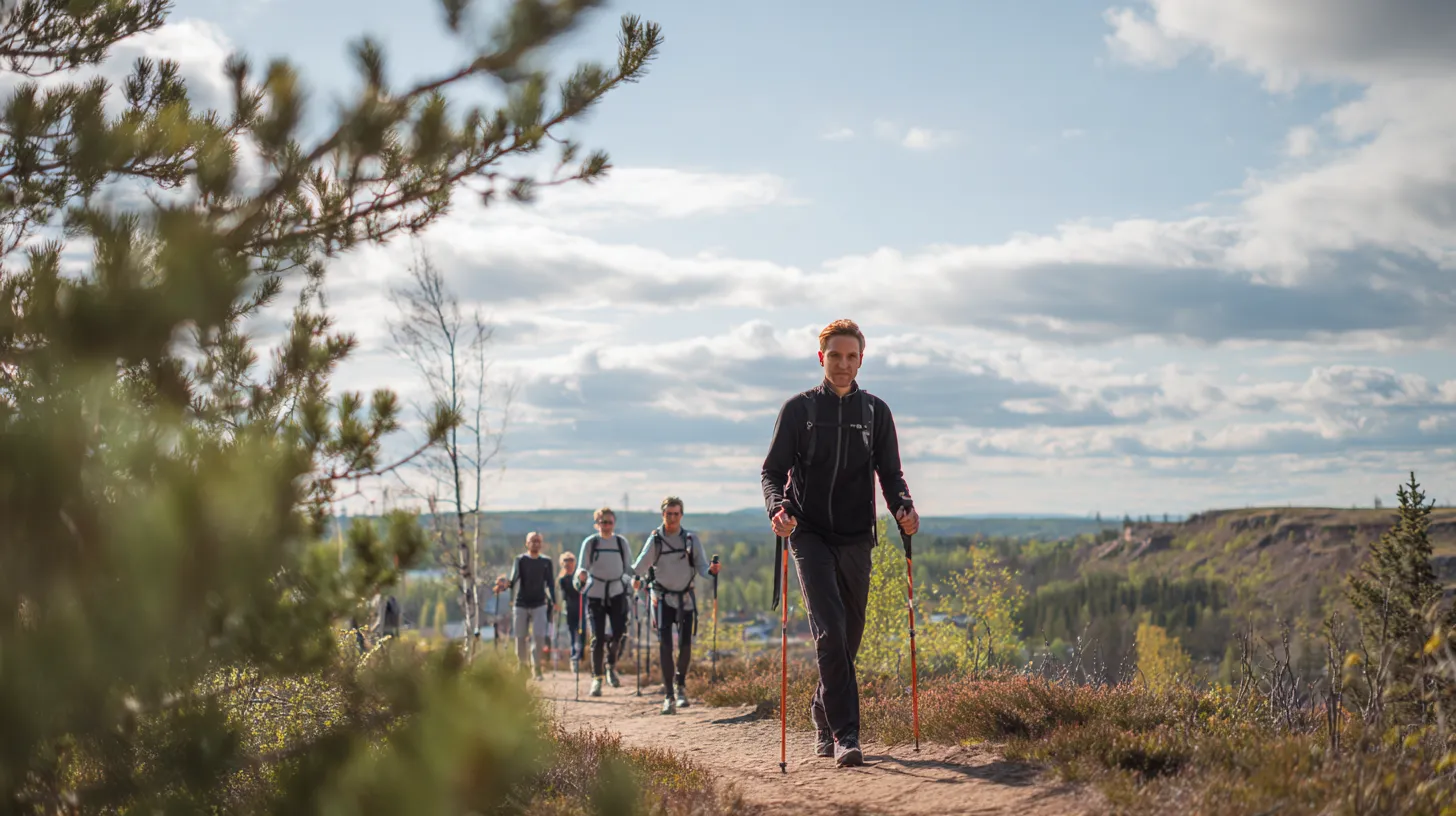 Hikers on mountain trail