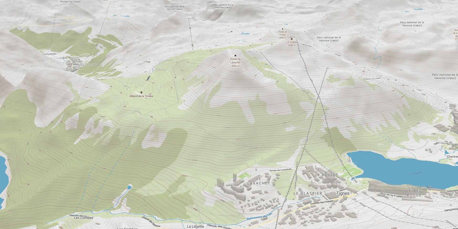 Topographic map style